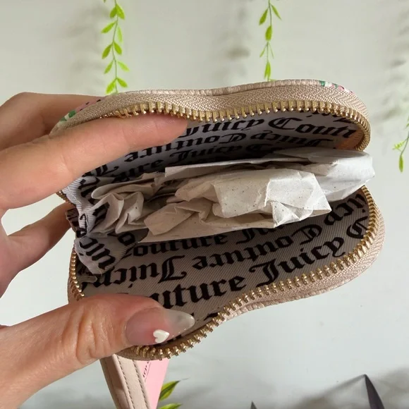 Juicy Couture Pink Heart-Shaped Wristlet with Strawberry Print - Picture 5 of 5